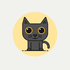 Vector cartoon cute black cat.To see the other vector cat illustrations , please check Cats collection.