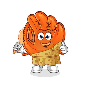 recommend clip art: baseball glove ancient cartoon. cartoon mascot vector