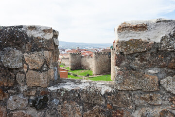 Medieval stone wall that surrounds the city of Plasencia