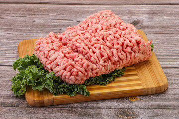 Raw pork minced meat for cooking