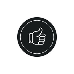 approval hand gesture icon in circle. approval hand gesture vector flat symbol on white background