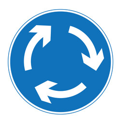 Mini roundabout sign and symbol
