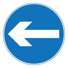 Turn left sign and symbol