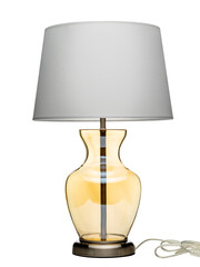 glass table lamp on white background
