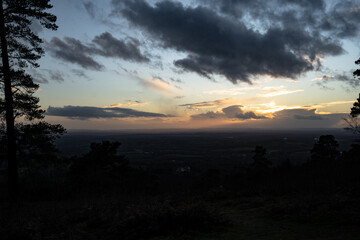 Fototapeta na wymiar Leith Hill sunset, surrey