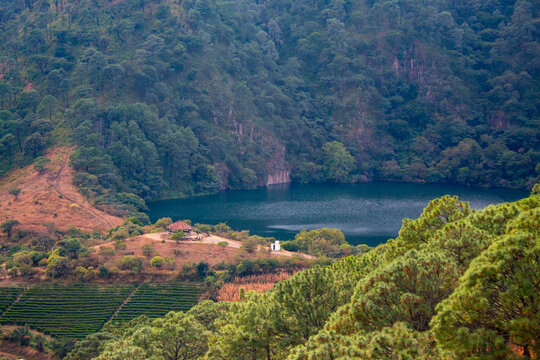 Lagoon inside a crater in Tacambaro