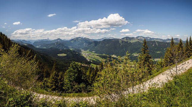 Mountain panorama view from mountain Pendling in Tyrol, Austria