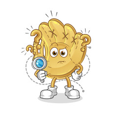 baseball glove searching illustration. character vector