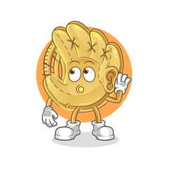 baseball glove eavesdropping vector. cartoon character