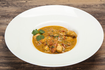 Traditional thai curry chicken soup