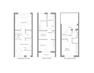 Floor plan 3d with the furniture. Modern plan of the house.