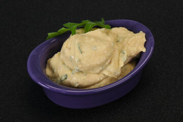 Hummus snack with olive oil