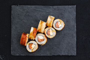 Rolls with eel and cream cheese