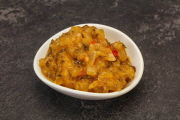 Relish sauce with cucumbers and mustard