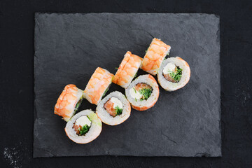 Rolls with shrimp and cream cheese