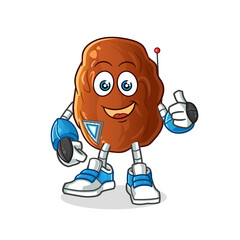 date fruit robot character. cartoon mascot vector