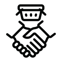 Shopping agreement glyph editable icon 