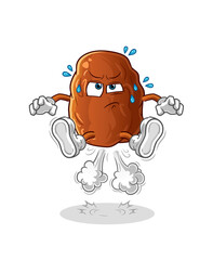  date fruit fart jumping illustration. character vector