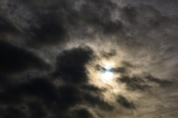 Obraz premium dramatic sky, luxurious gray cumulus clouds in the sky, the sky before the rain.