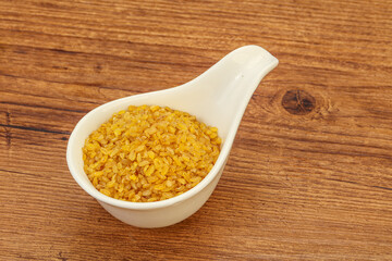 Vegetarian cuisine - dry bulgur for cooking