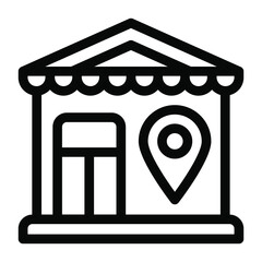 
Gps with shop denoting glyph icon of outlet location 
