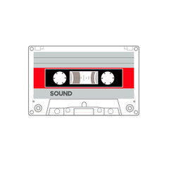 An old styled cassette, side A , side B red white