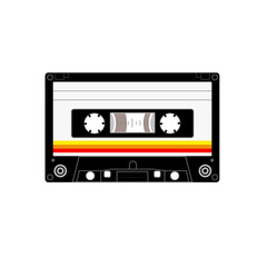 Old styled music cassette , side A , side B , classic black