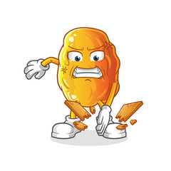 Yellow date karate mascot. cartoon vector