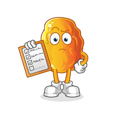 Yellow date schedule list vector. cartoon character