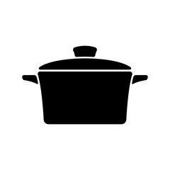 Pan icon. Black silhouette. Side view. Vector flat graphic illustration. The isolated object on a white background. Isolate.