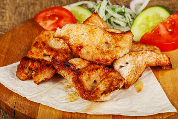 Chicken breast barbeque with vegetables
