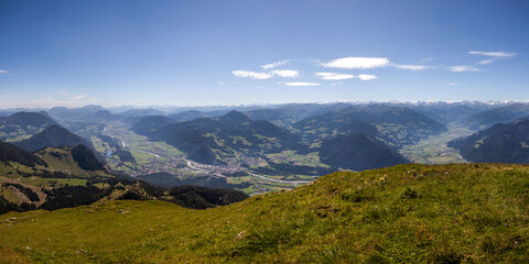 Mountain panorama from Vorderes Sonnwendjoch mountain, Rofan, Tyrol, Austria