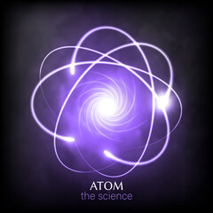 Abstract atom background. Chemical element science concept.