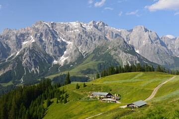 Fototapeta na wymiar Hochkoening mountain range in Salzburger Land, Austria