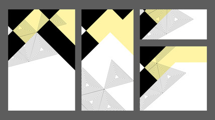 modern wall abstract pattern in the style of the 20s in the trending colors of spring. the black and white geometric design of the art line is ideal for printing brochures, booklets, maps, wallpapers.