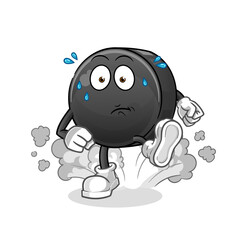 Hockey puck running illustration. character vector