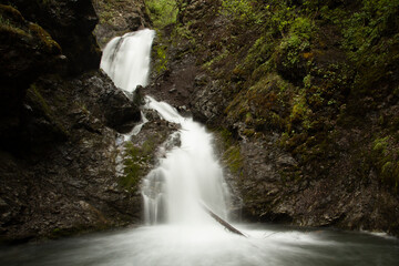 Thunderbird falls in Chugach state park near Anchorage Alaska