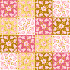 Ceramic tile pattern with lotus.