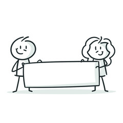 stick figures: billboard, banner, paper, board, holding, blank (no. 15)
