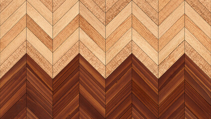 Brown wooden wall with chevron pattern. Wood texture. Wooden planks.