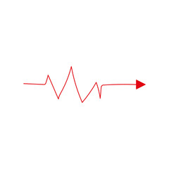 Heart beat monitor pulse line art icon for medical apps and websites isolated on white background EPS Vector