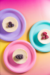 Cheesecake with delicious berries on a plate