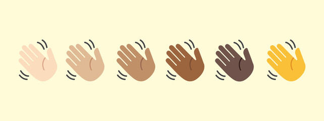 Waving hand emoji gesture vector isolated icon illustration. Waving hand gesture icon