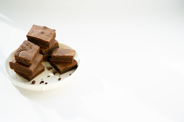 Chocolate brownie bits with place for text.