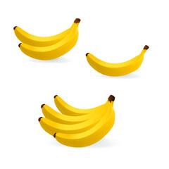 Banana on an isolated white background. Vector illustration.
