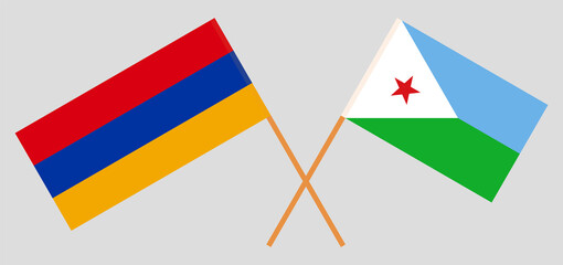 Crossed flags of Armenia and Djibouti
