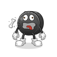 Hockey puck burp mascot. cartoon vector