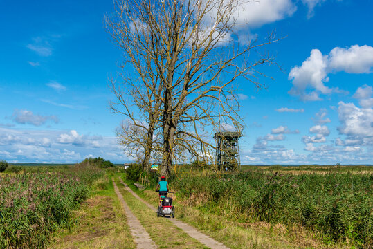 Beautiful landscape panorama, close to Baltic See, Slowinski National Park, Poland