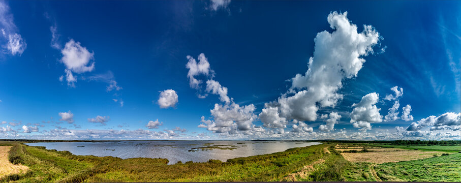 Beautiful landscape panorama, close to Baltic See, Slowinski National Park, Poland