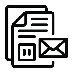 
Mail document in editable glyph icon 
